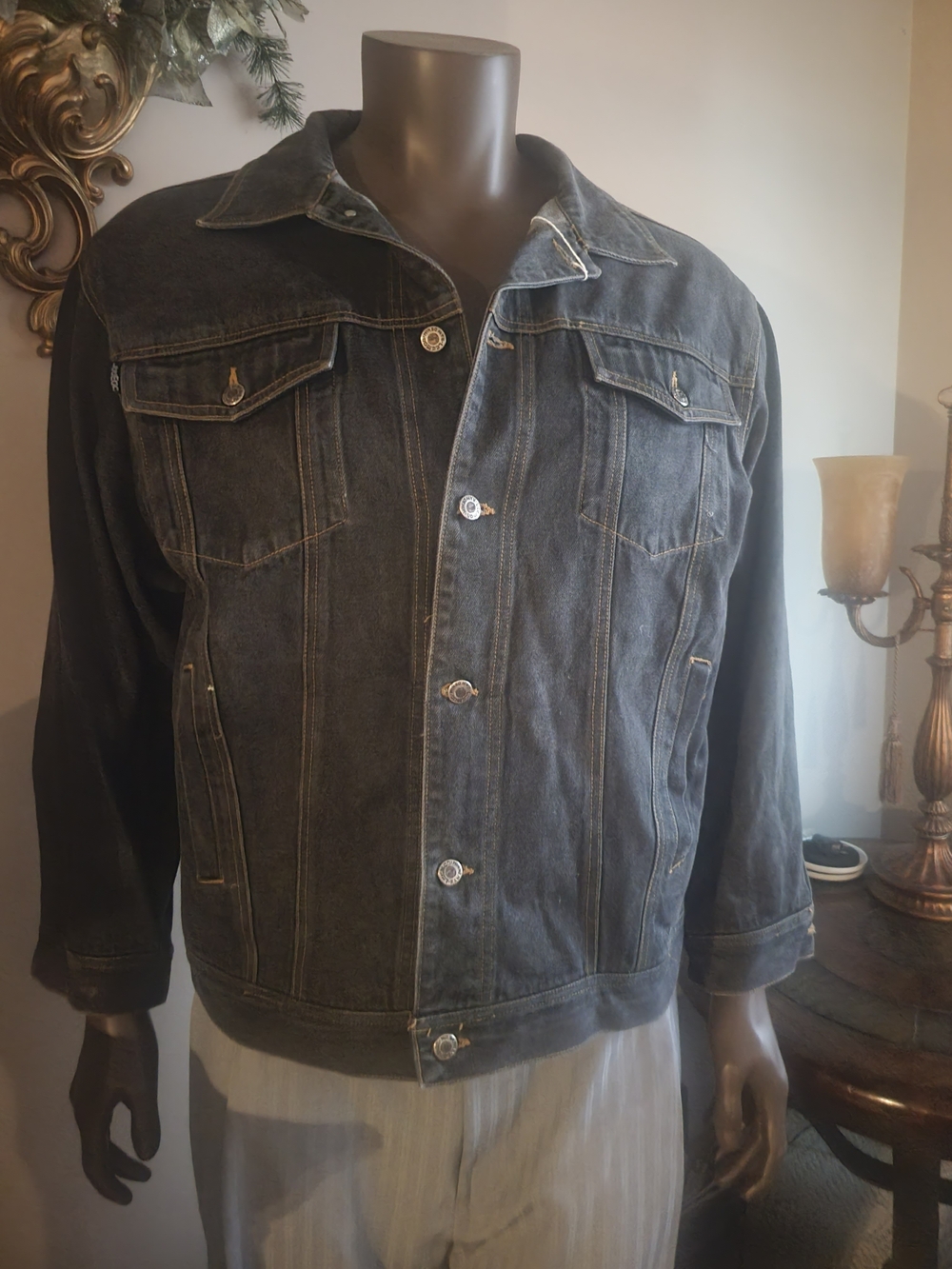 Leeman Men's Denim Jacket - Classic Button-Front